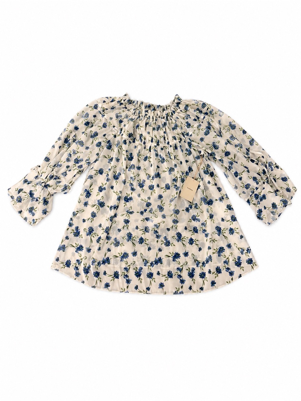 Tularosa Brogan White Mini Dress with Blue Floral Print S - Picture 9 of 13